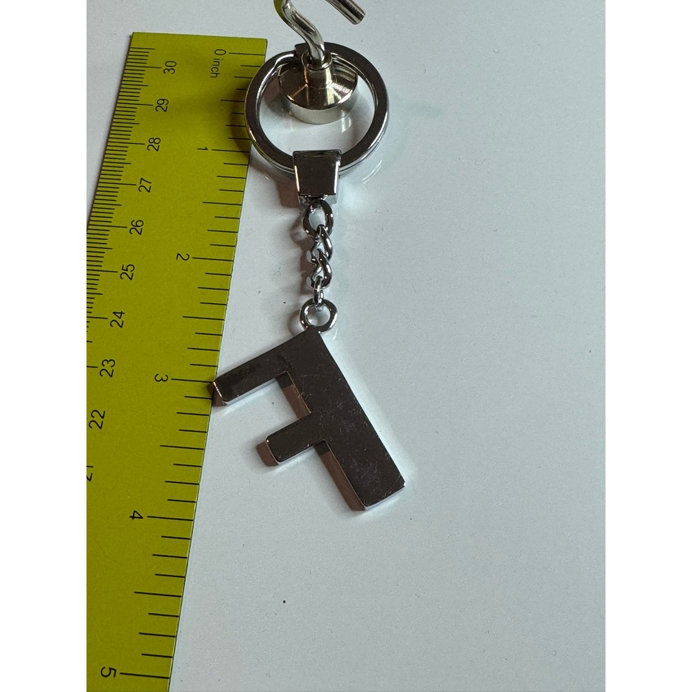 Silver Rhinestone Initial Letter F Keychain Charm Personalized Sparkle Pendant - Picture 8 of 10
